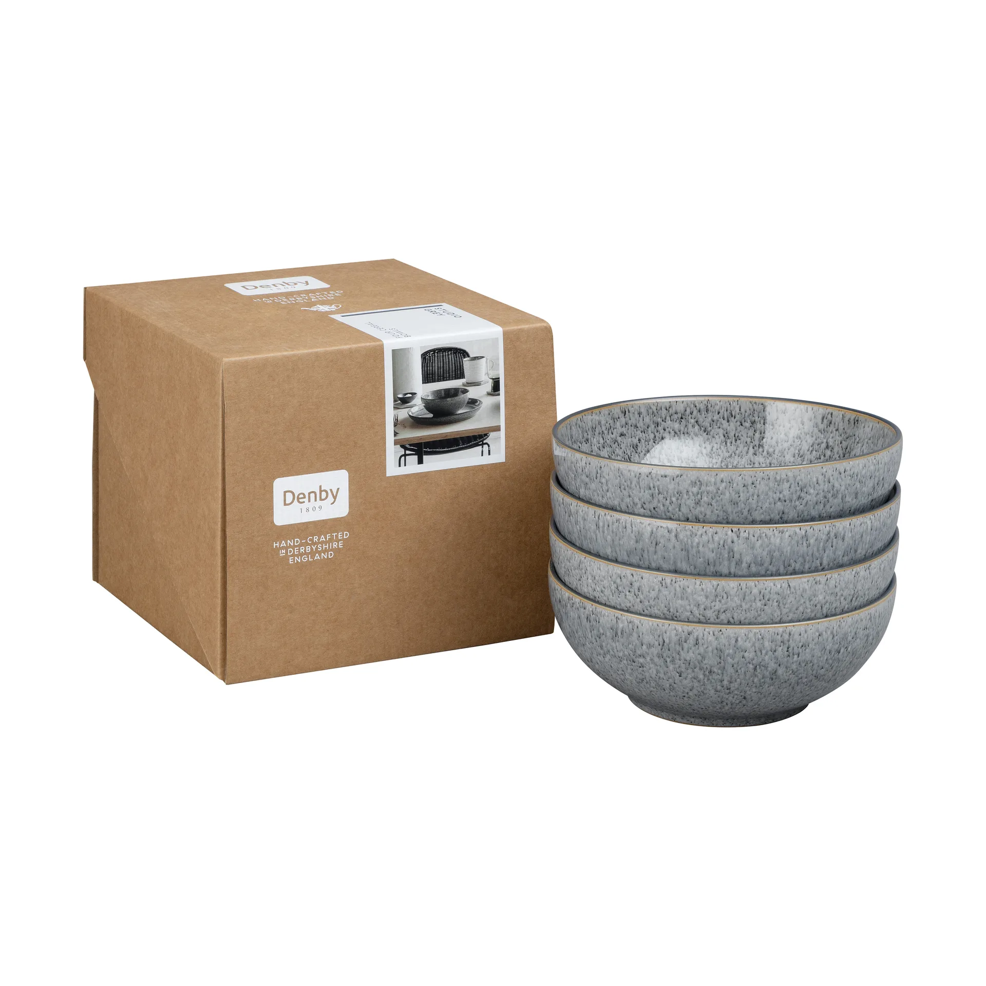 Studio Grey coupe flingskål 17 cm 4-pack, Granite Denby