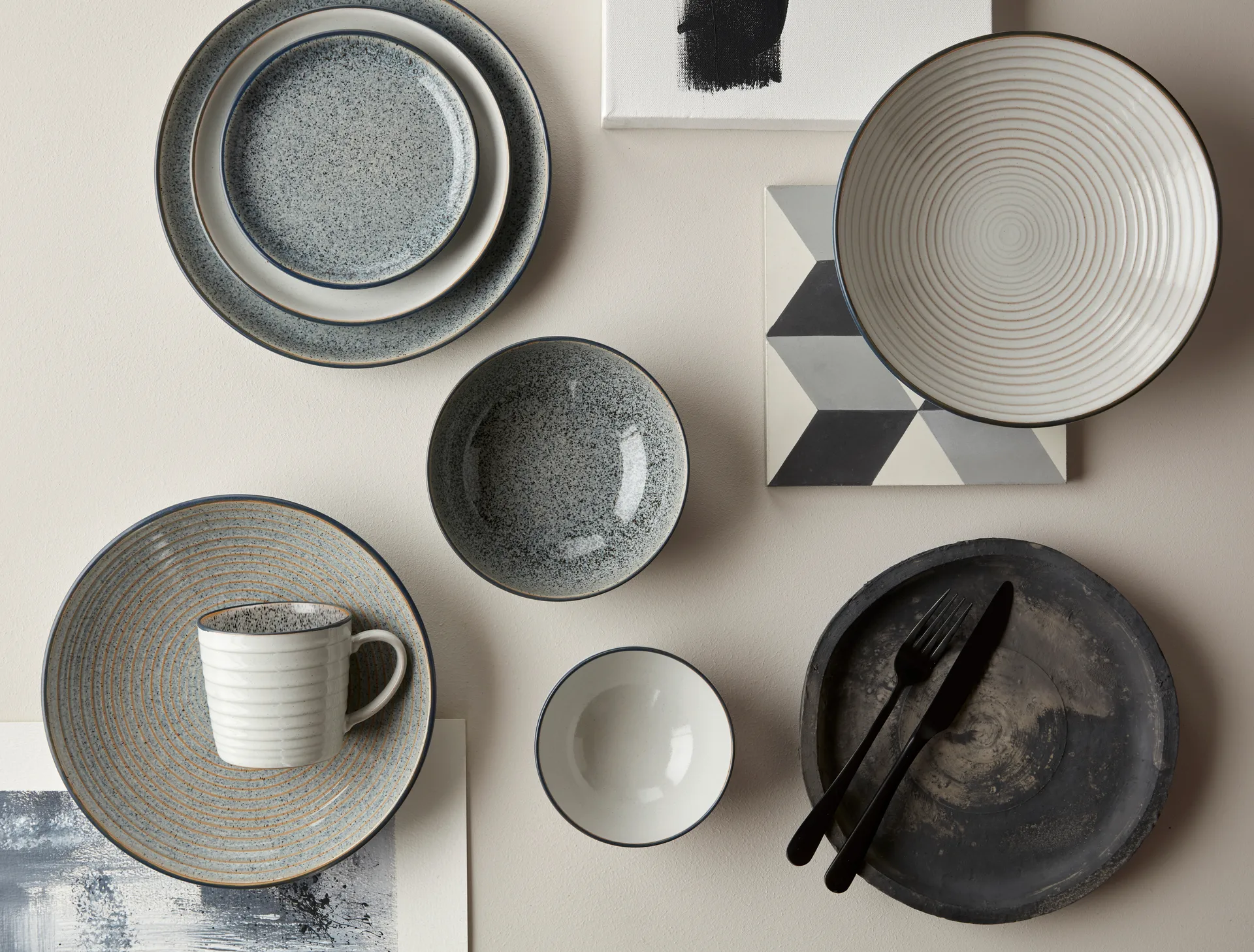 Studio Grey räfflad mugg 40 cl, Quartz Denby