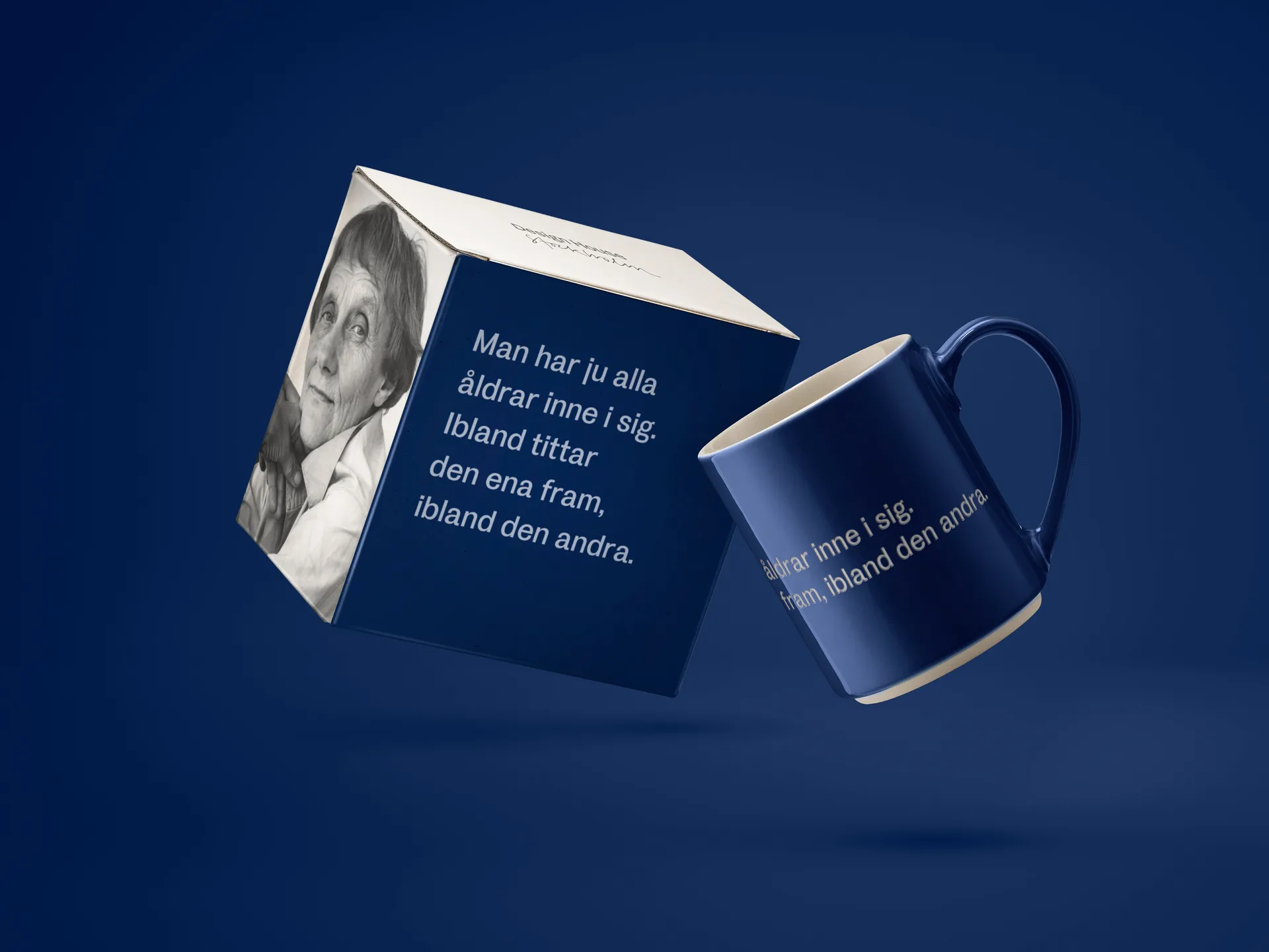 Astrid Lindgren mugg, man har ju alla åldrar, Svenskt text Design House Stockholm