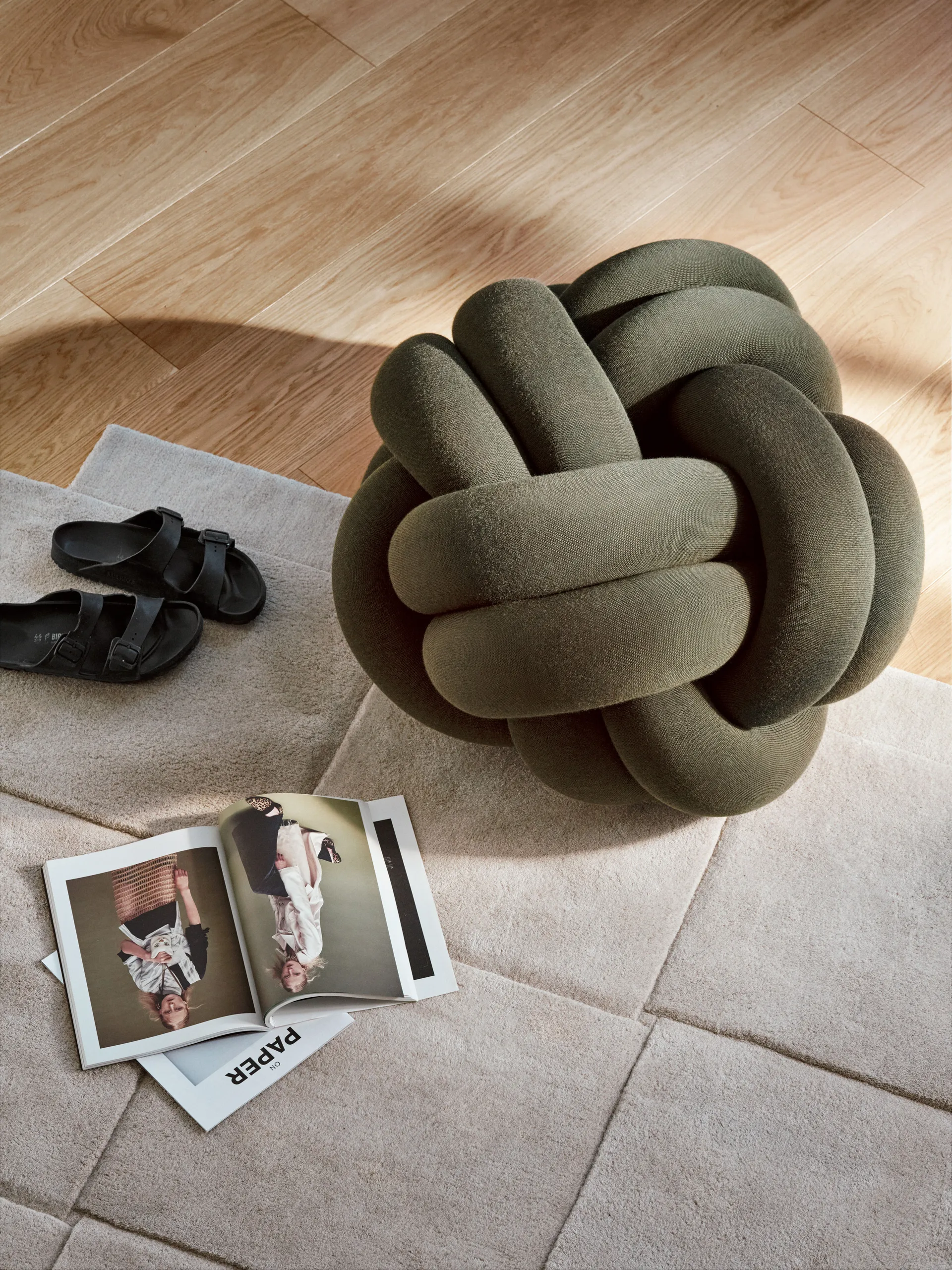Basket matta beige, 180x180 cm Design House Stockholm