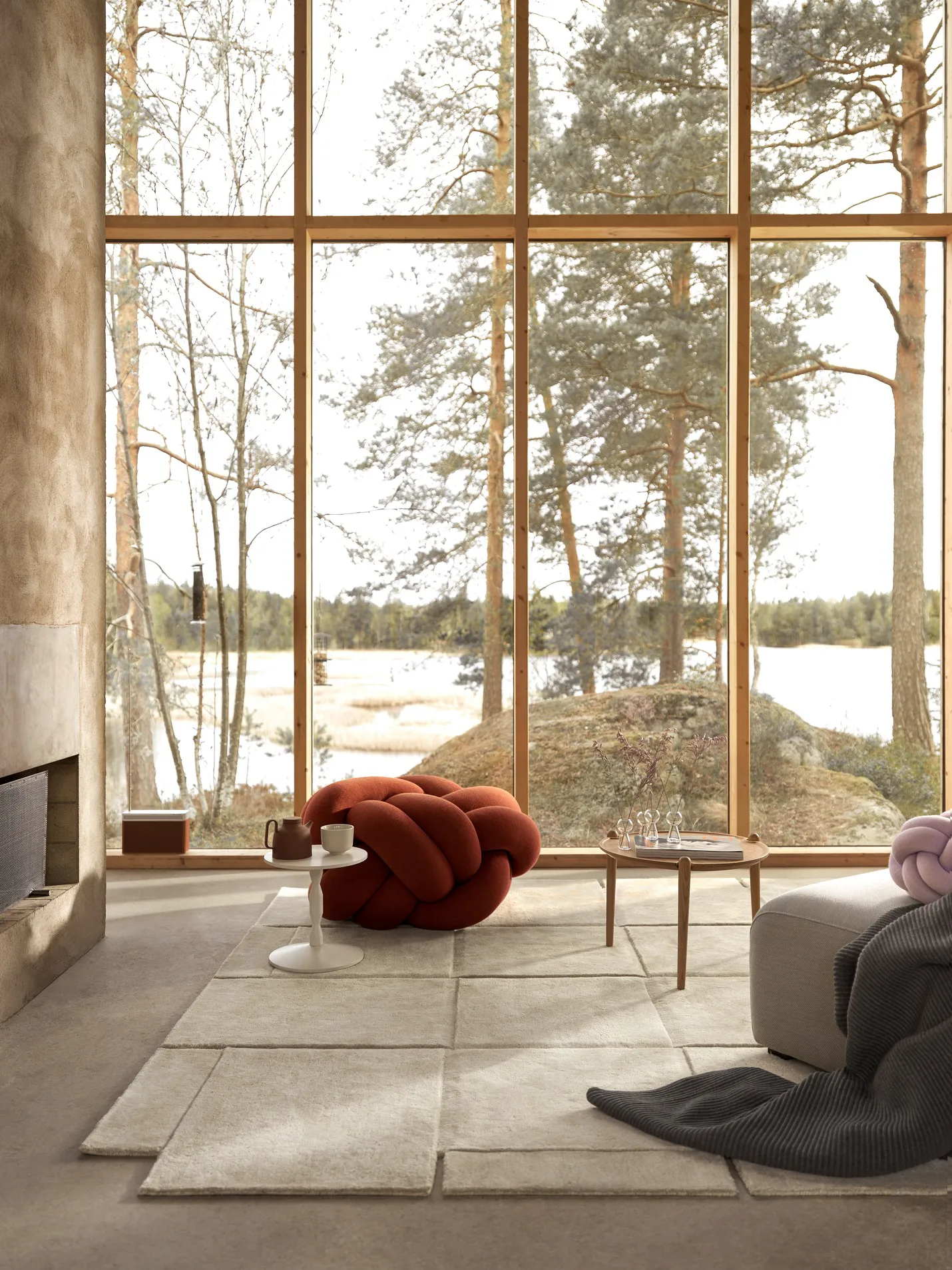 Basket matta beige, 245x245 cm Design House Stockholm
