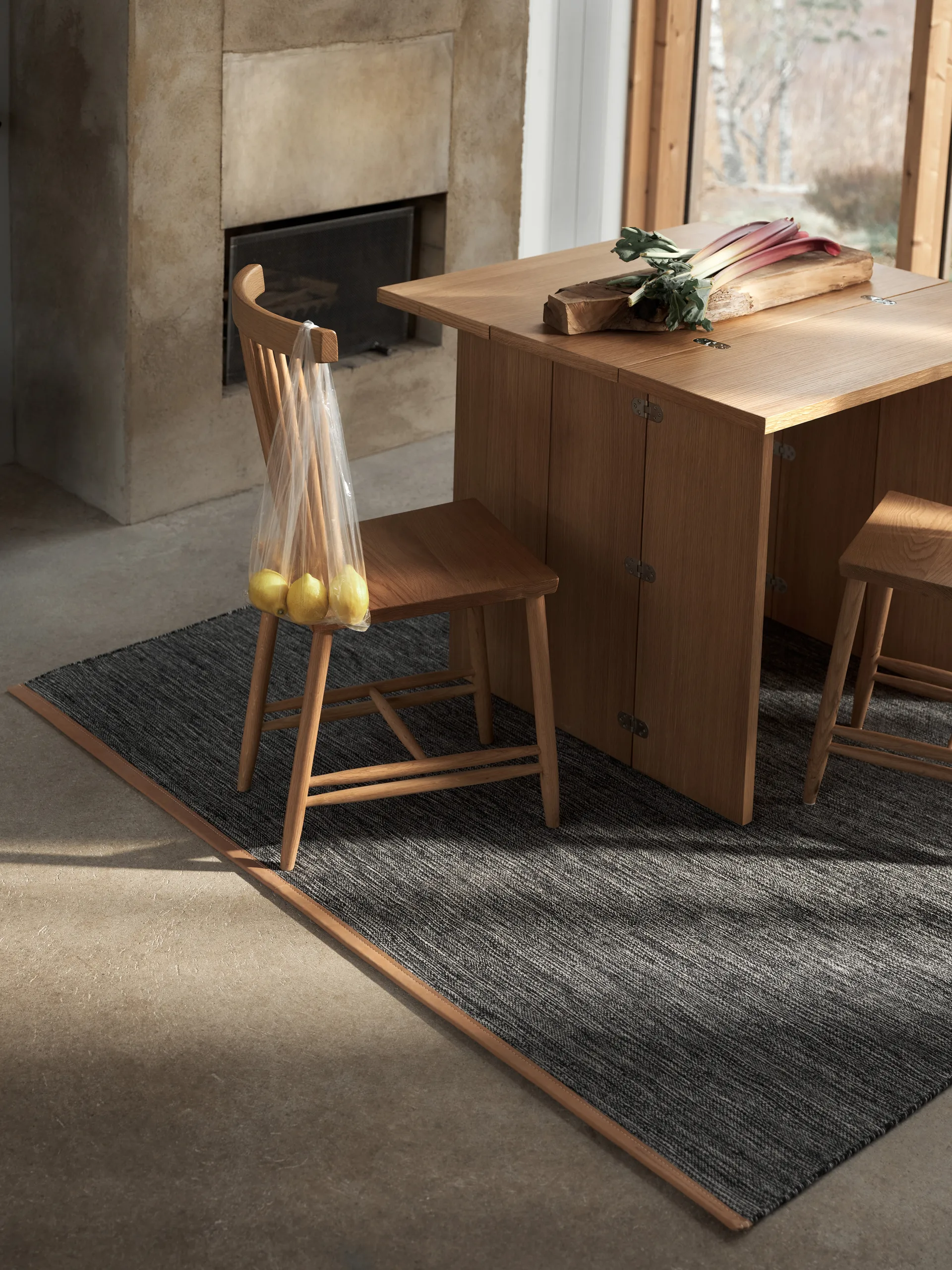 Björk matta stor mörkgrå, 170 x 240 cm Design House Stockholm