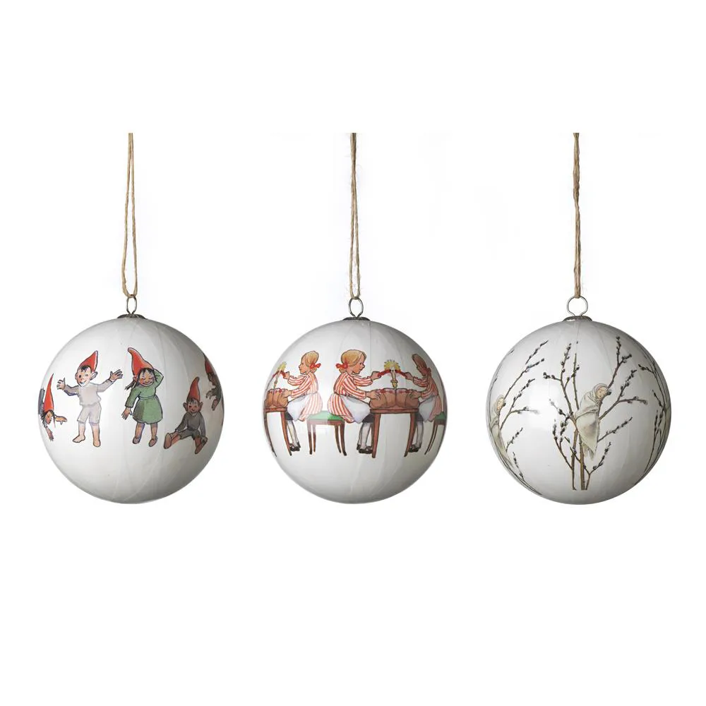 Design House Stockholm Elsa Beskow julkula 3-pack set nr 2