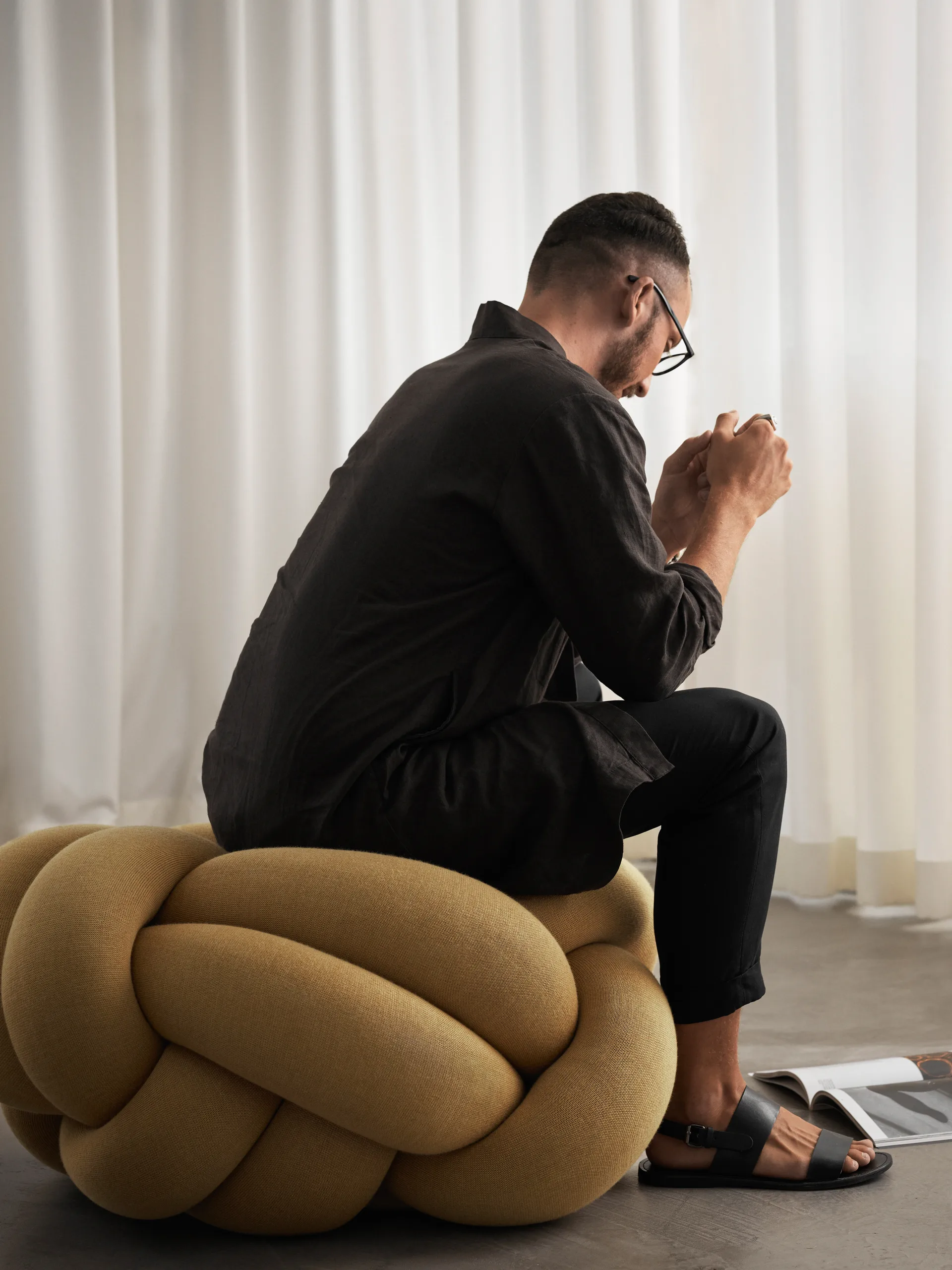 Knot kudde XL, Yellow Design House Stockholm