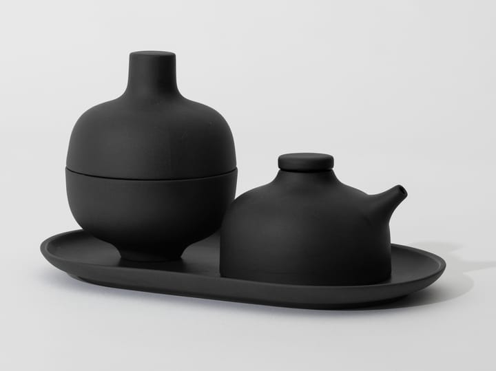 Sand tallrik oval 12,5x20 cm - Black clay - Design House Stockholm