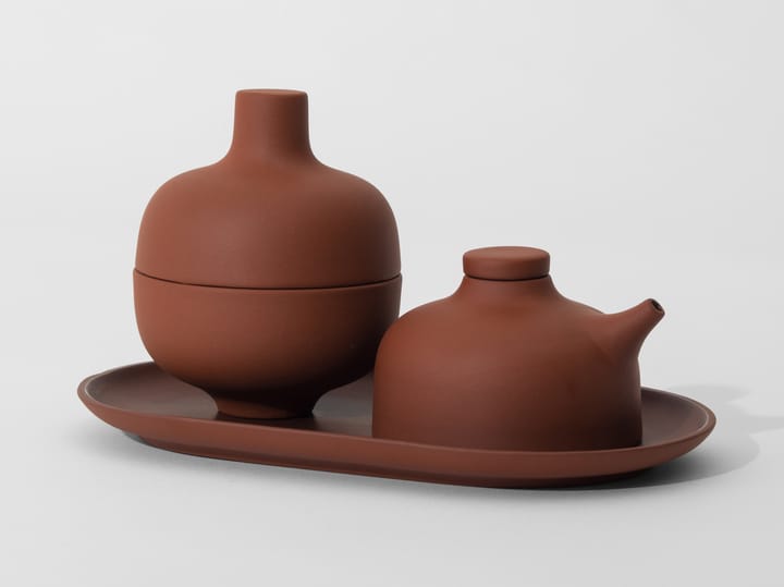 Sand tallrik oval 12,5x20 cm - Red clay - Design House Stockholm