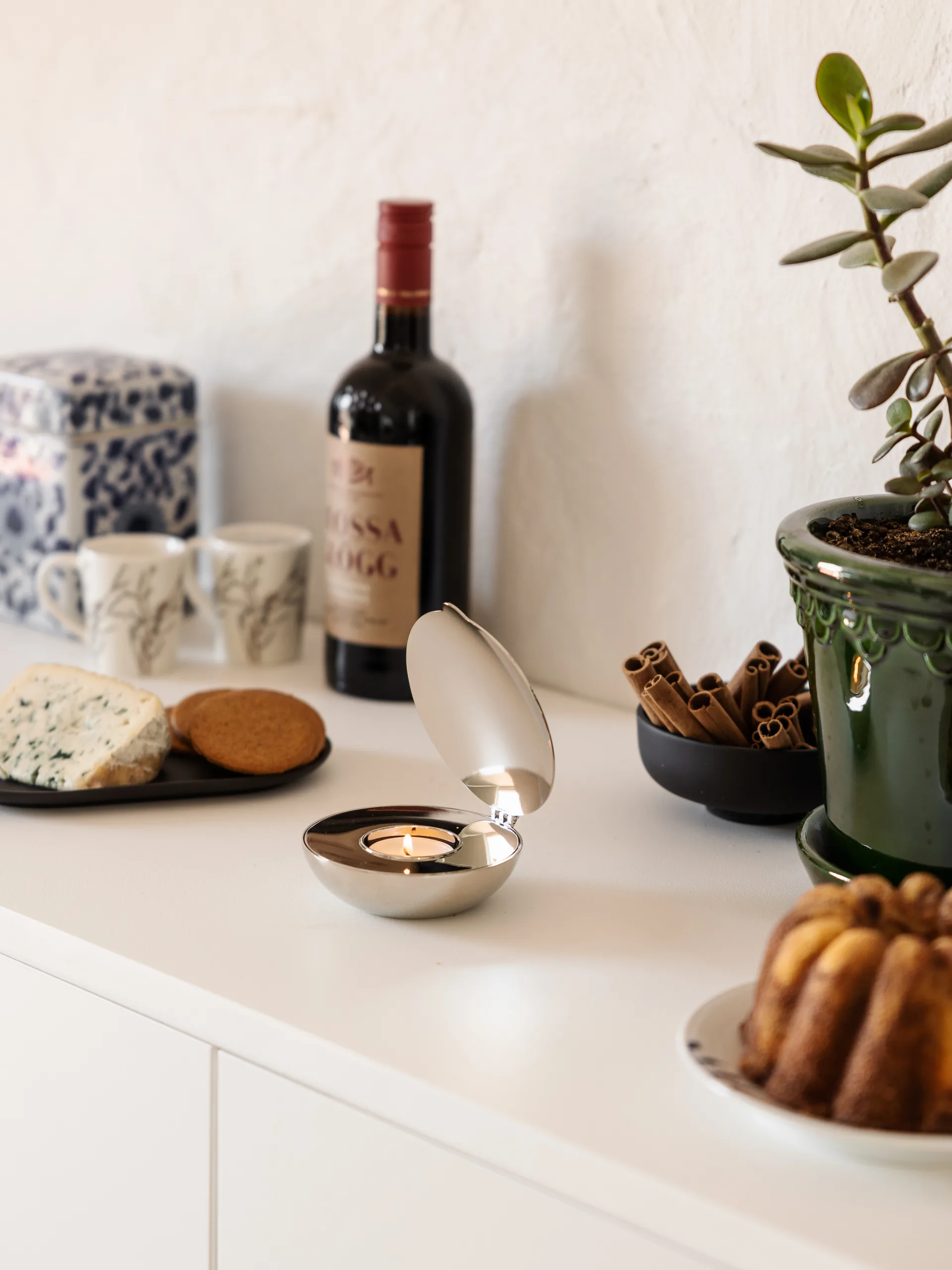 Shell ljuslykta, nickel Design House Stockholm