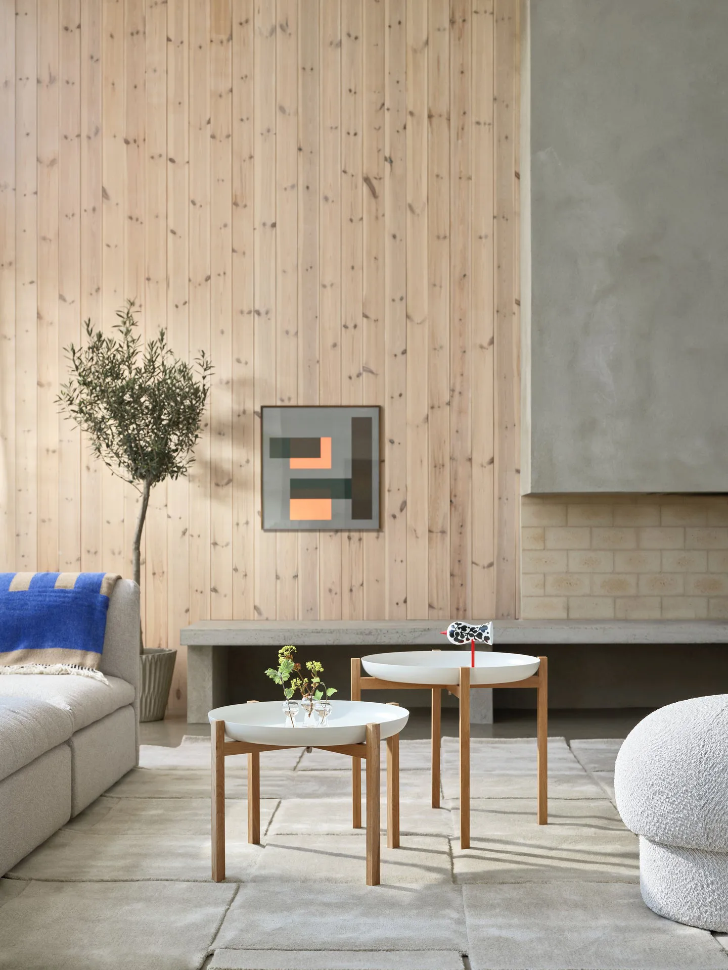 Tablo Table Set sidobord, High white Design House Stockholm