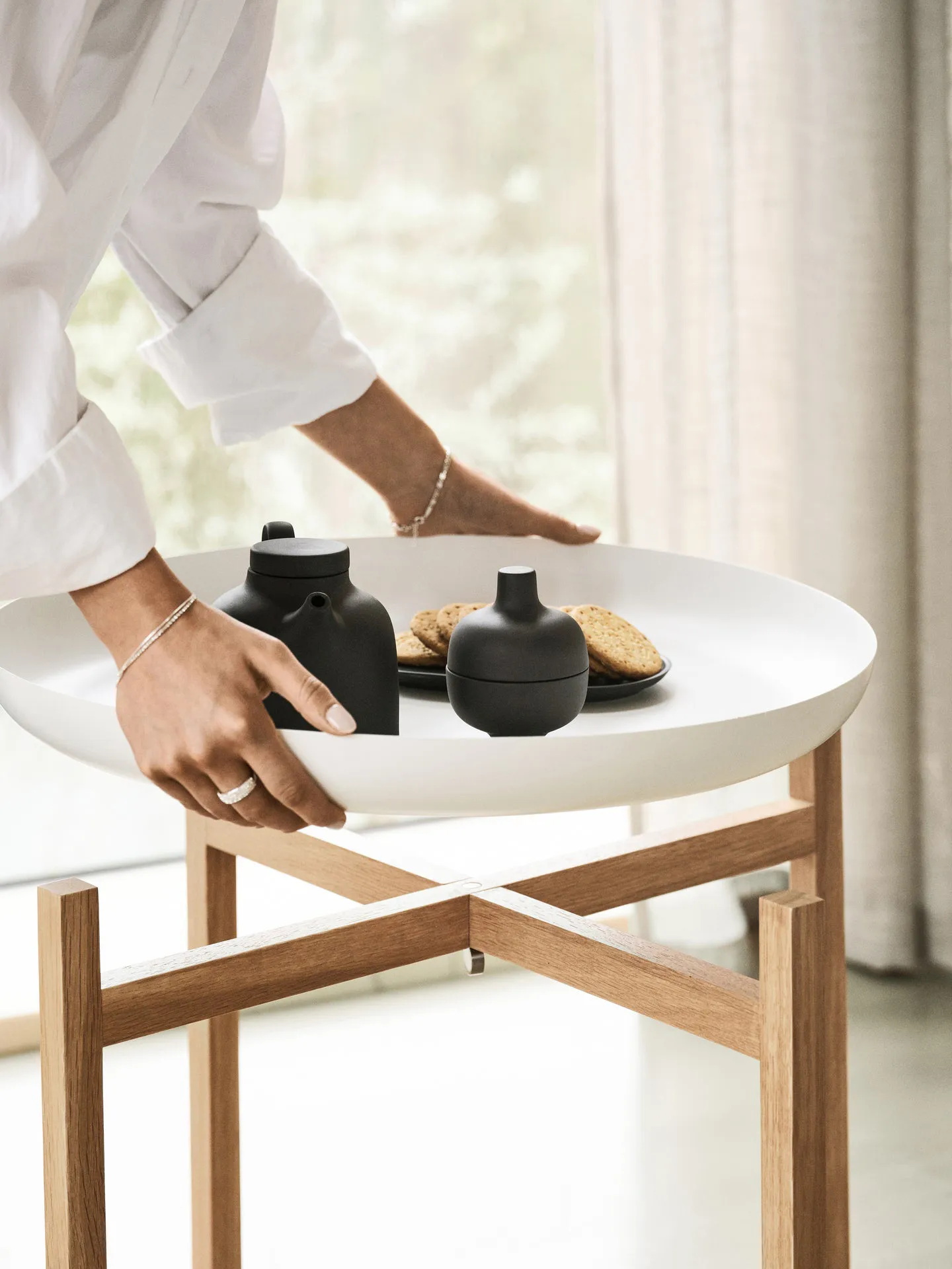 Tablo Table Set sidobord, High white Design House Stockholm