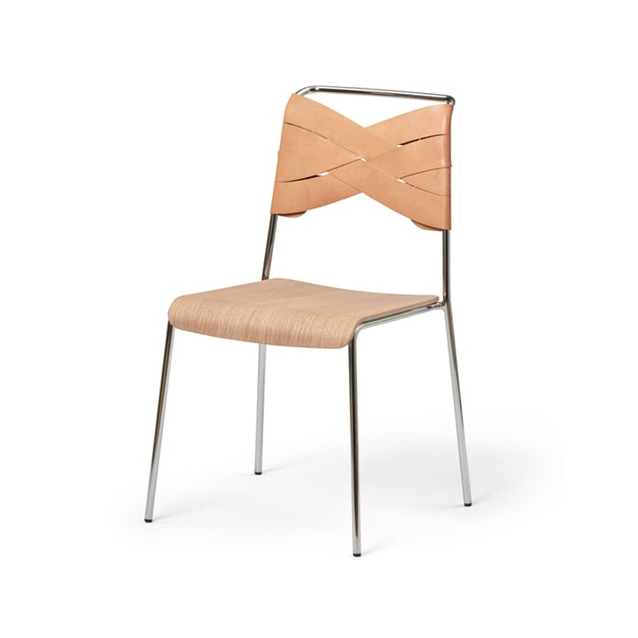 Torso Stol - ek, naturfg läder, kromben - Design House Stockholm