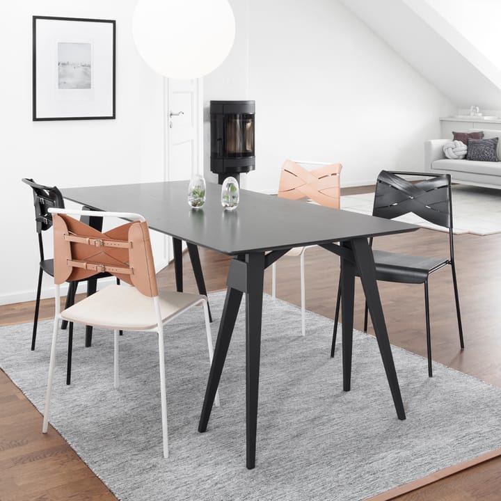 Torso stol, ek, naturfg läder, kromben Design House Stockholm