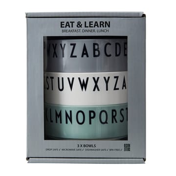 Breakfast Dinner Lunch skål 3-pack - Grön - Design Letters