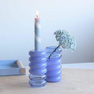 Bubble 2-i-1 vas och ljusstake 13,5 cm - Blue - Design Letters