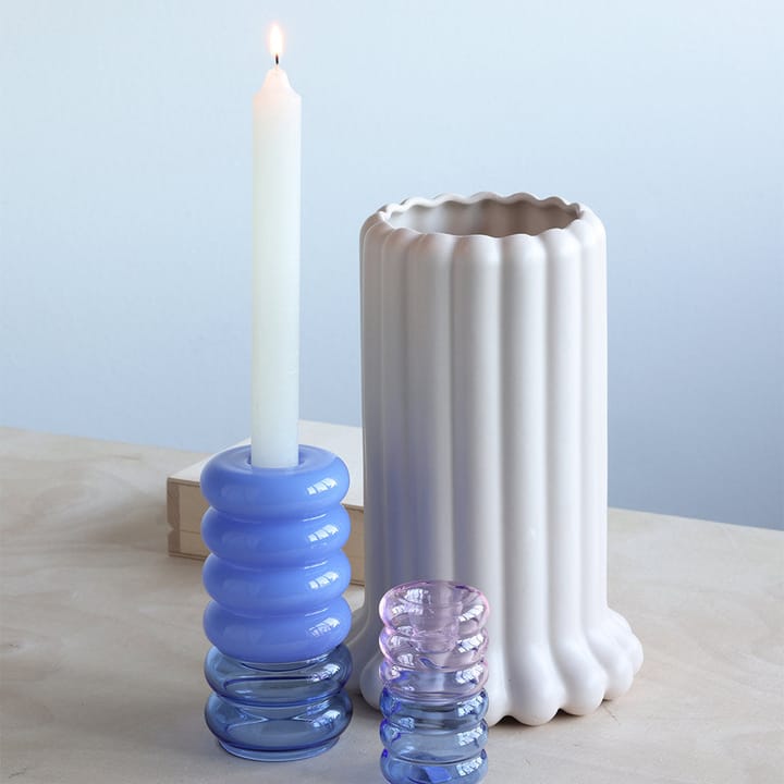 Bubble 2-i-1 vas och ljusstake 13,5 cm, Blue Design Letters