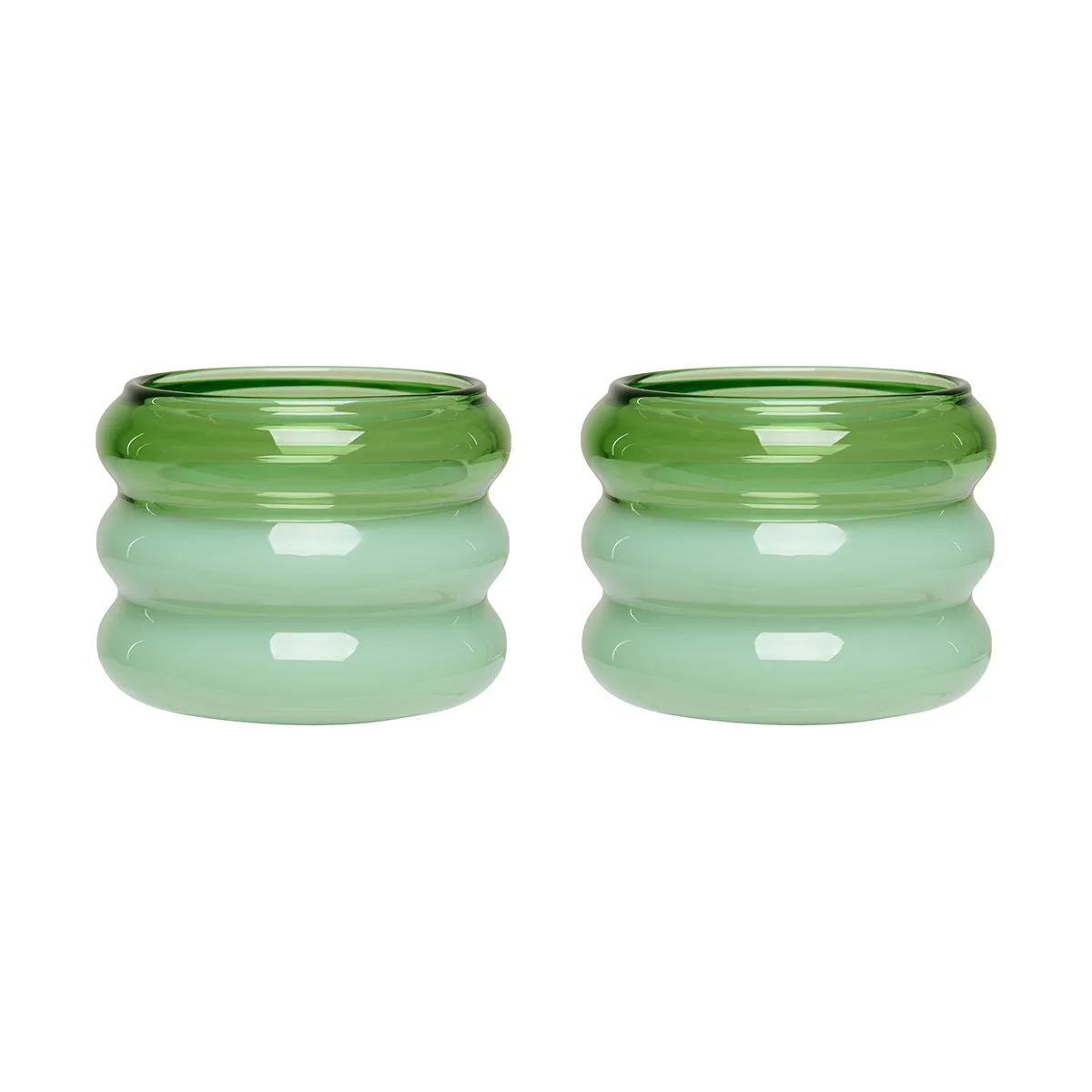 Design Letters Bubble ljuslykta Ø5,6 cm 2-pack Green-milky green