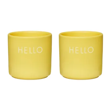 Design Letters äggkopp 2-pack - Hello-yellow - Design Letters