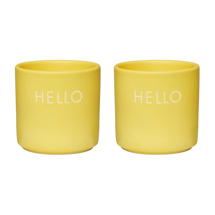 Design Letters äggkopp 2-pack - Hello-yellow - Design Letters