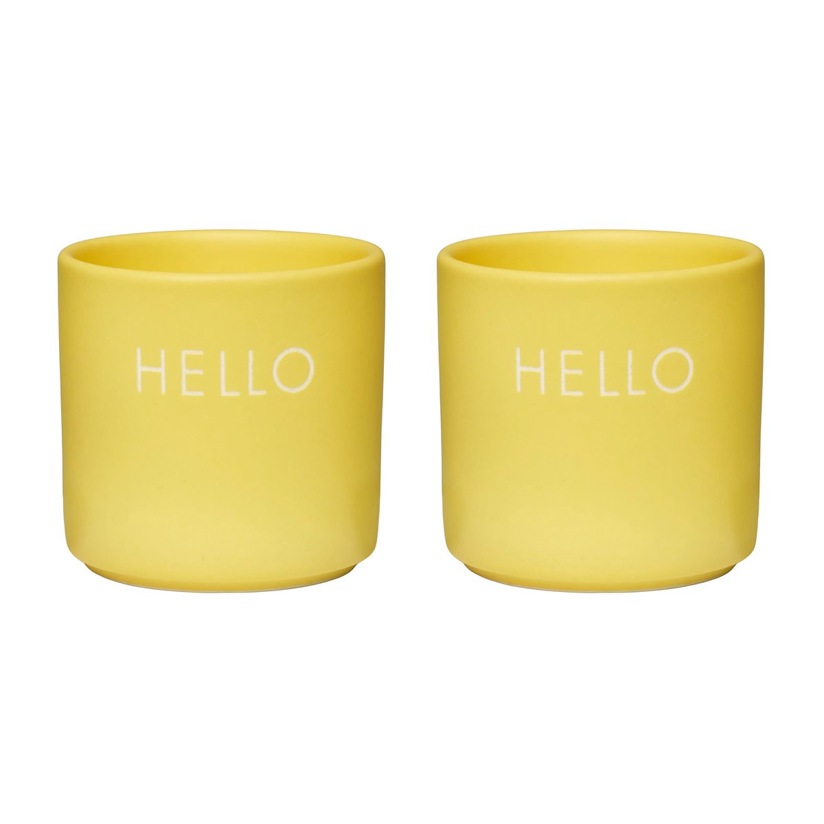 Design Letters äggkopp 2-pack Hello-yellow | Skandinavisk Design | Äggkoppar | Gul
