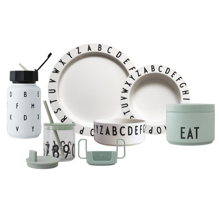 Design Letters Eat & Learn Premium gåvoset, Grön-vit Design Letters