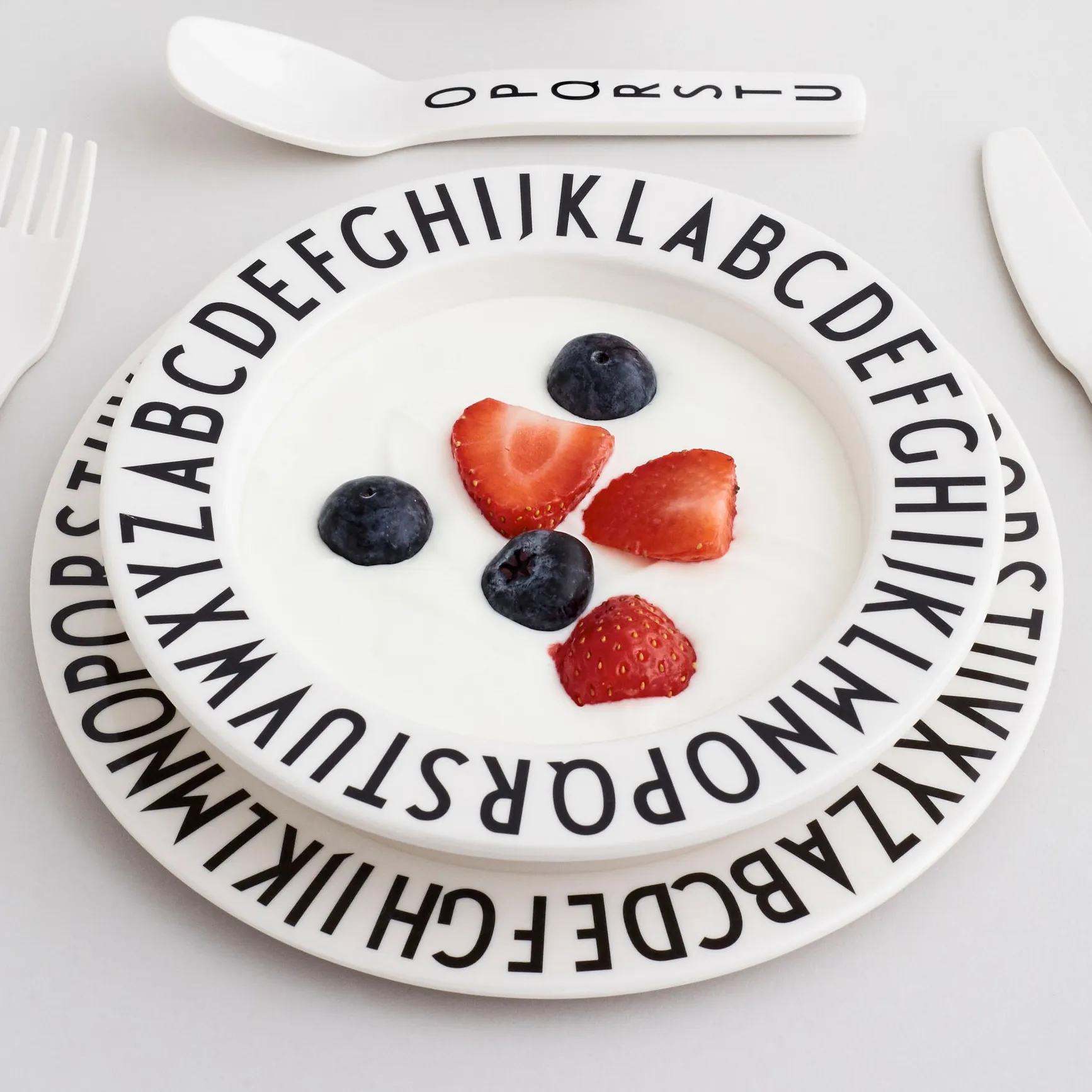 Design Letters Eat & Learn Premium gåvoset, Grön-vit Design Letters