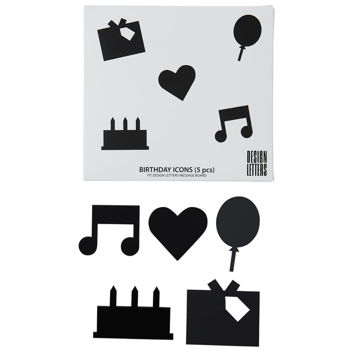 Design Letters Happy Birthday icons - Svart - Design Letters