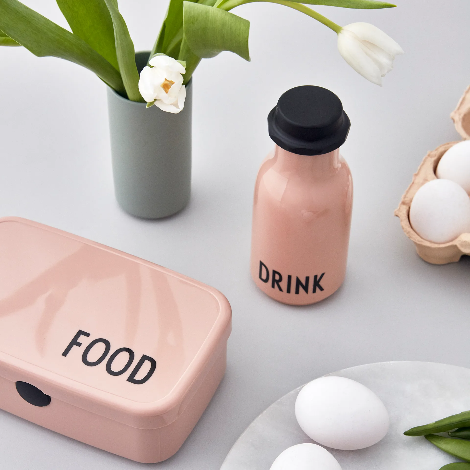 Design Letters Kids dricksflaska, Nude Design Letters