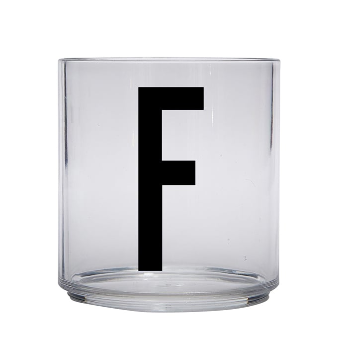 Design Letters Kids glas F | Skandinavisk Design | Dricksglas | Transparent