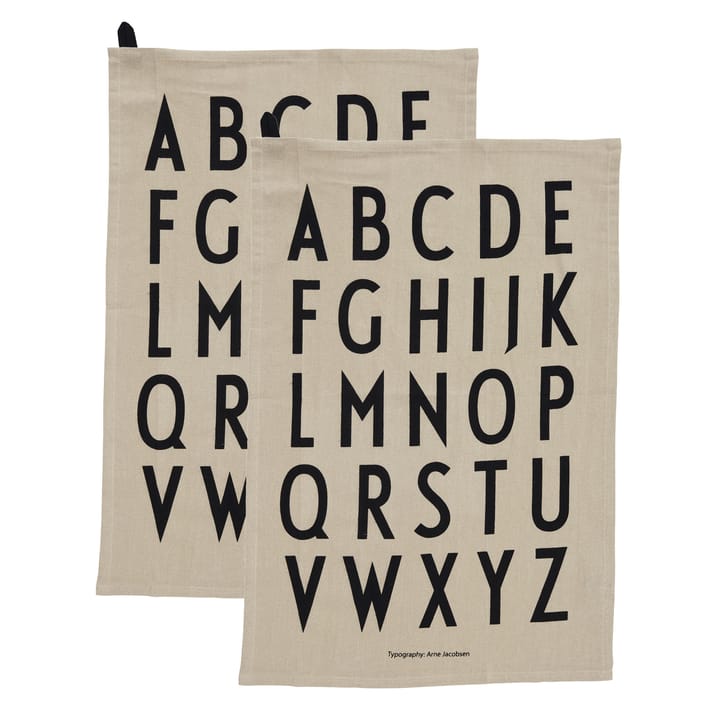 Design Letters kökshandduk 40x60 cm 2-pack - Beige - Design Letters