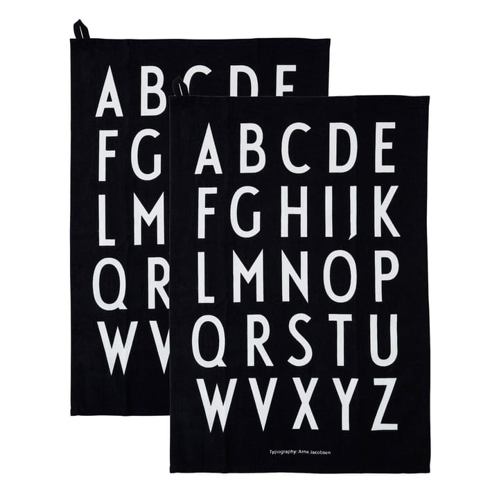 Design Letters kökshandduk 40x60 cm 2-pack - Svart - Design Letters