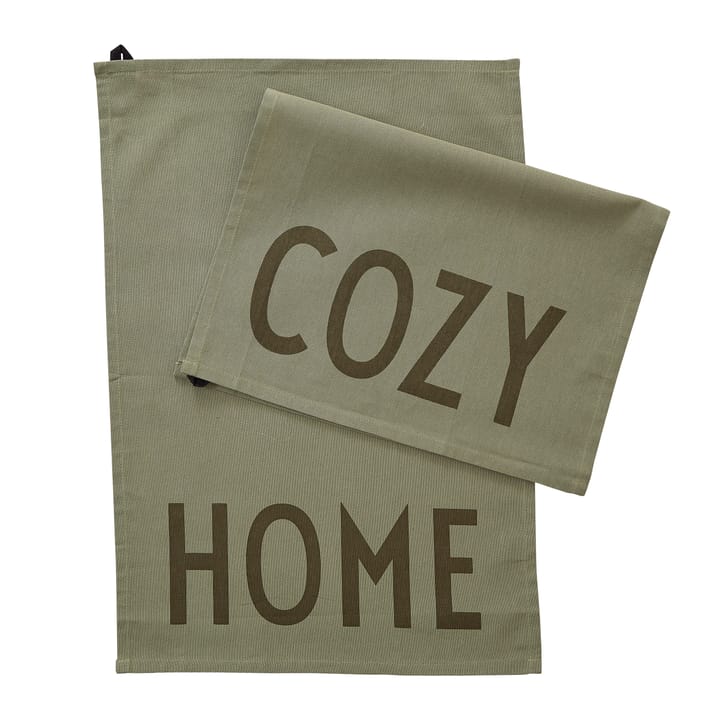 Design Letters kökshandduk favorit 2 delar - Cozy-home-olive green - Design Letters