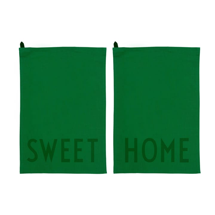 Design Letters kökshandduk favorit 2 delar - Sweet-home-green - Design Letters