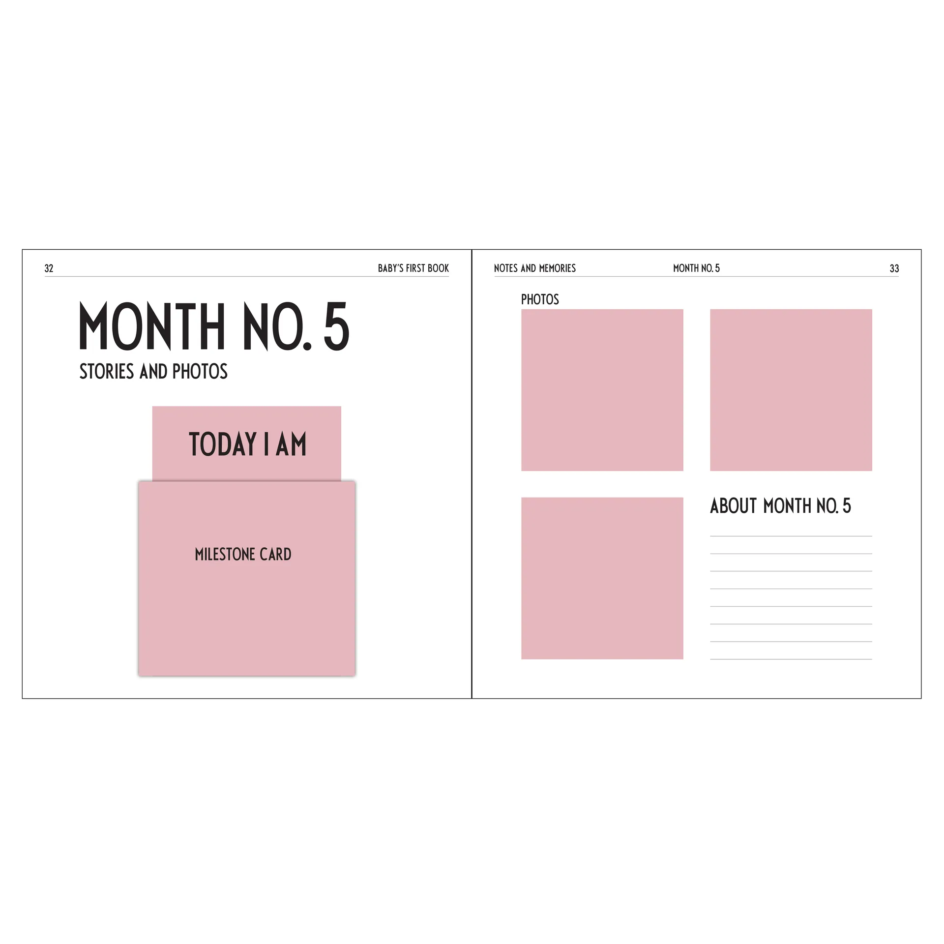 Design Letters Mitt första år bok, Nude Design Letters