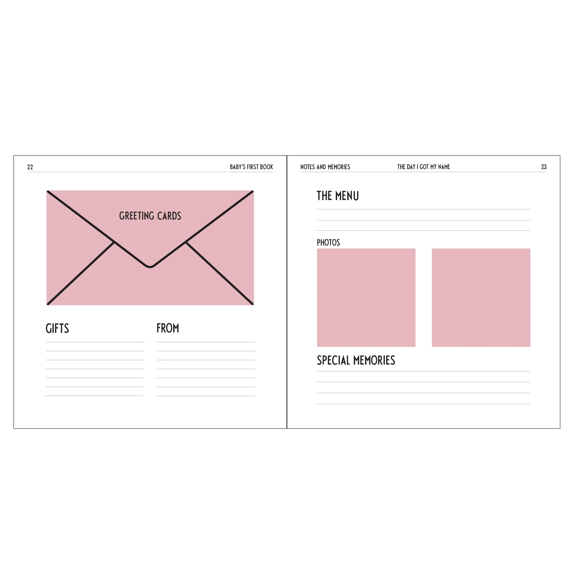 Design Letters Mitt första år bok, Nude Design Letters