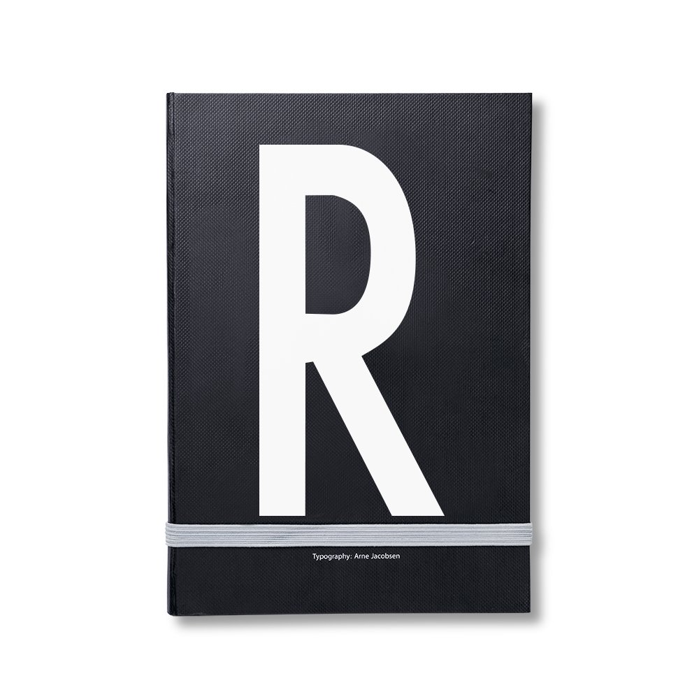 Design Letters personlig anteckningsbok R | Skandinavisk Design | Kalender & Anteckningsblock | Svart
