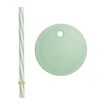 Design Letters sugrör med lock - Green - Design Letters