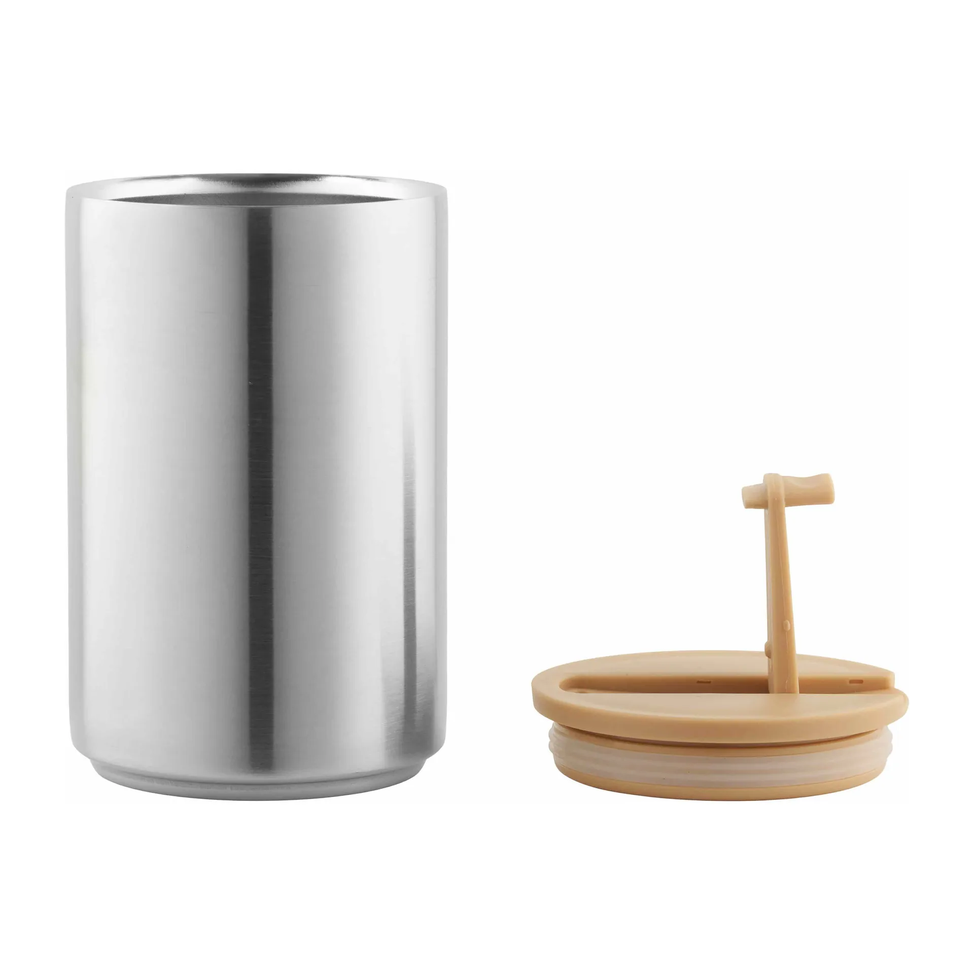 Design Letters termosmugg, Brushed steel-beige Design Letters