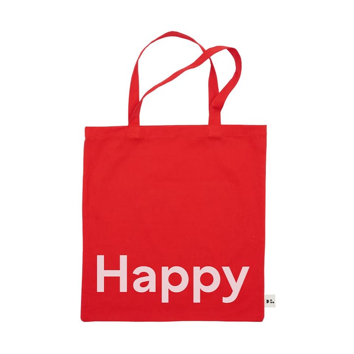 Design Letters Tote bag väska - Happy-röd - Design Letters