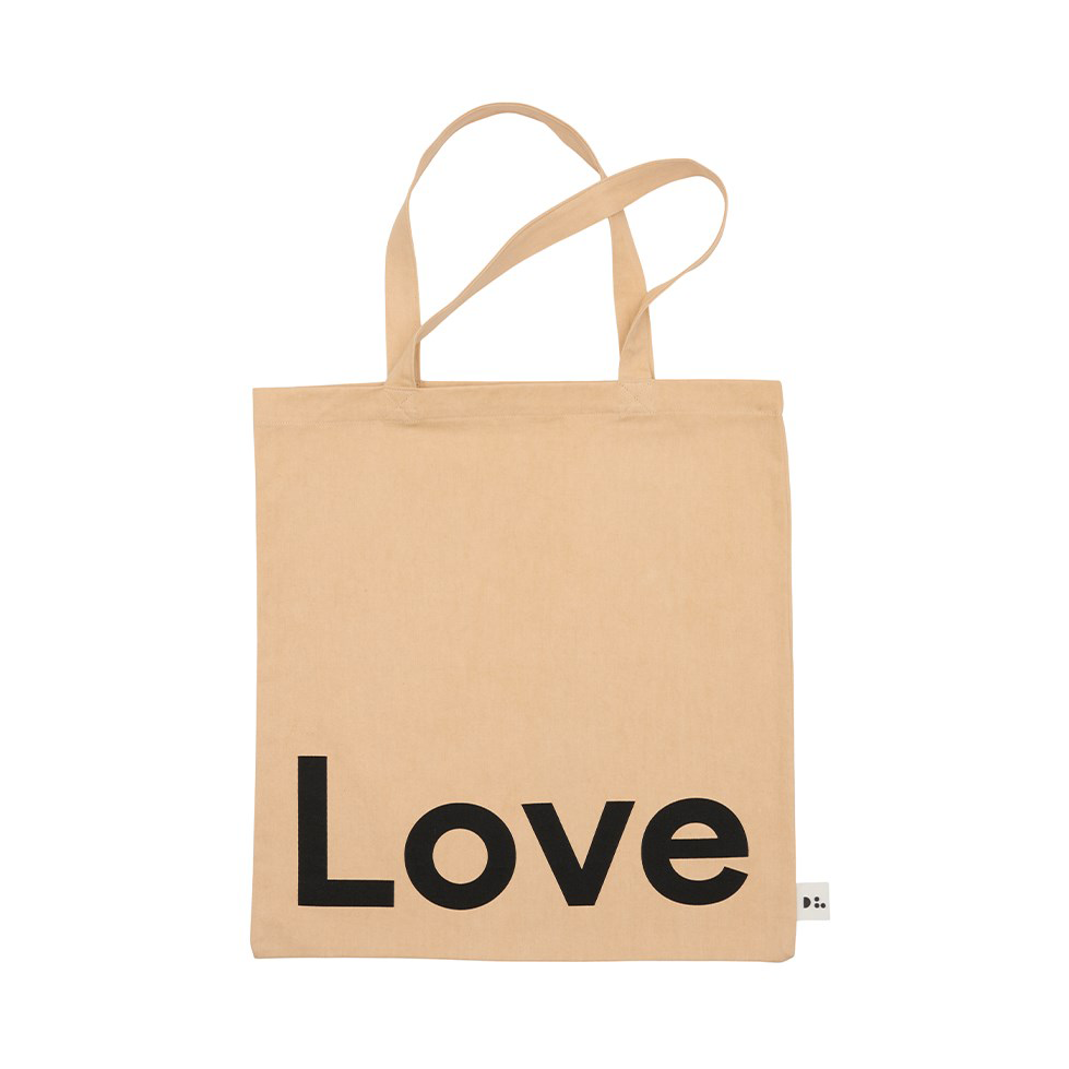 Design Letters Tote bag väska Love-beige | Skandinavisk Design | Förvaringskorgar | Beige
