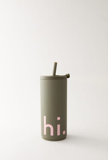 Travel Life termosflaska med sugrör 50 cl - Hi-olive green - Design Letters