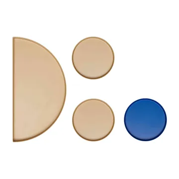 Treasure Trays bricka set om 4 - Beige-cobalt blue - Design Letters