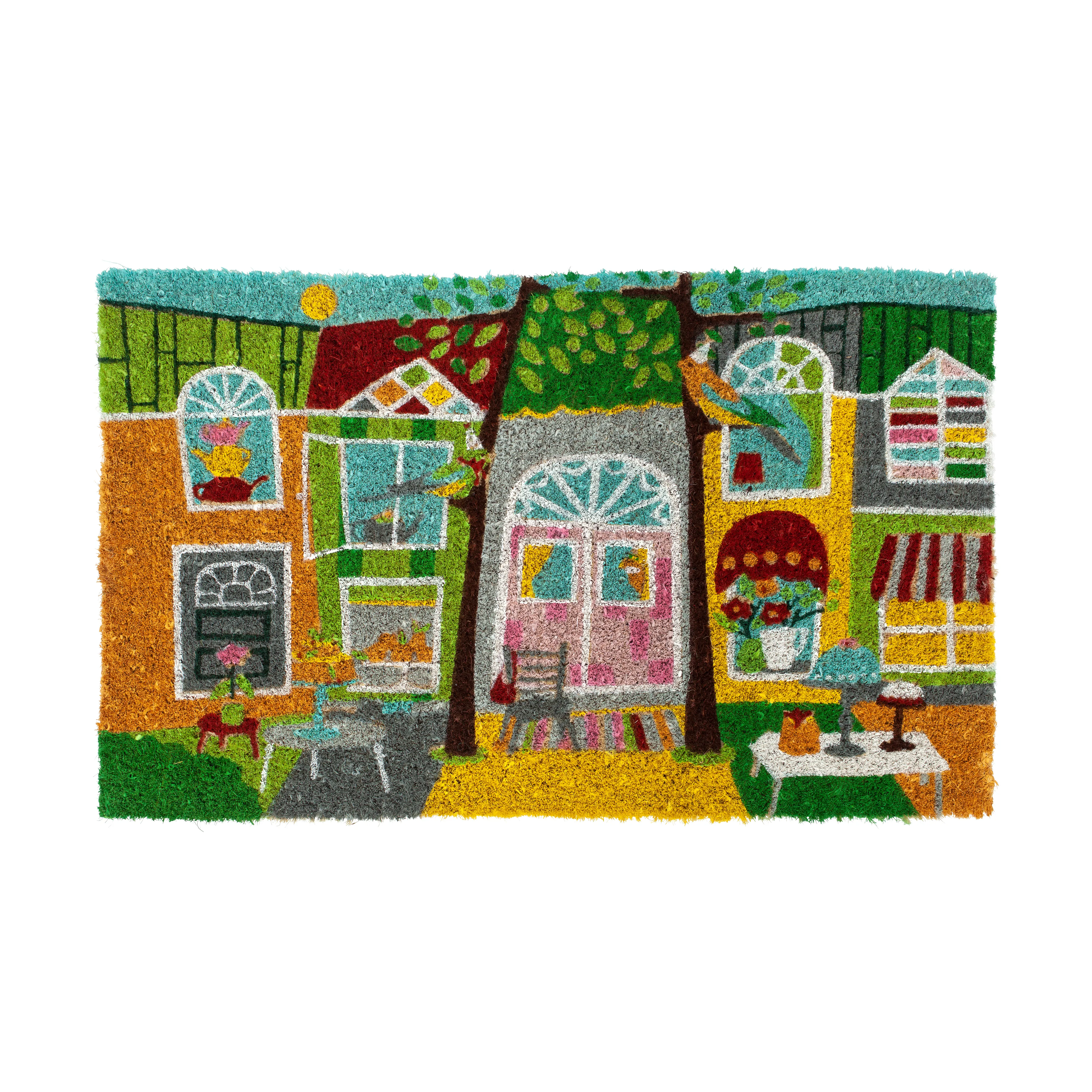 Coir dörrmatta, Garden party, 45x75 cm
