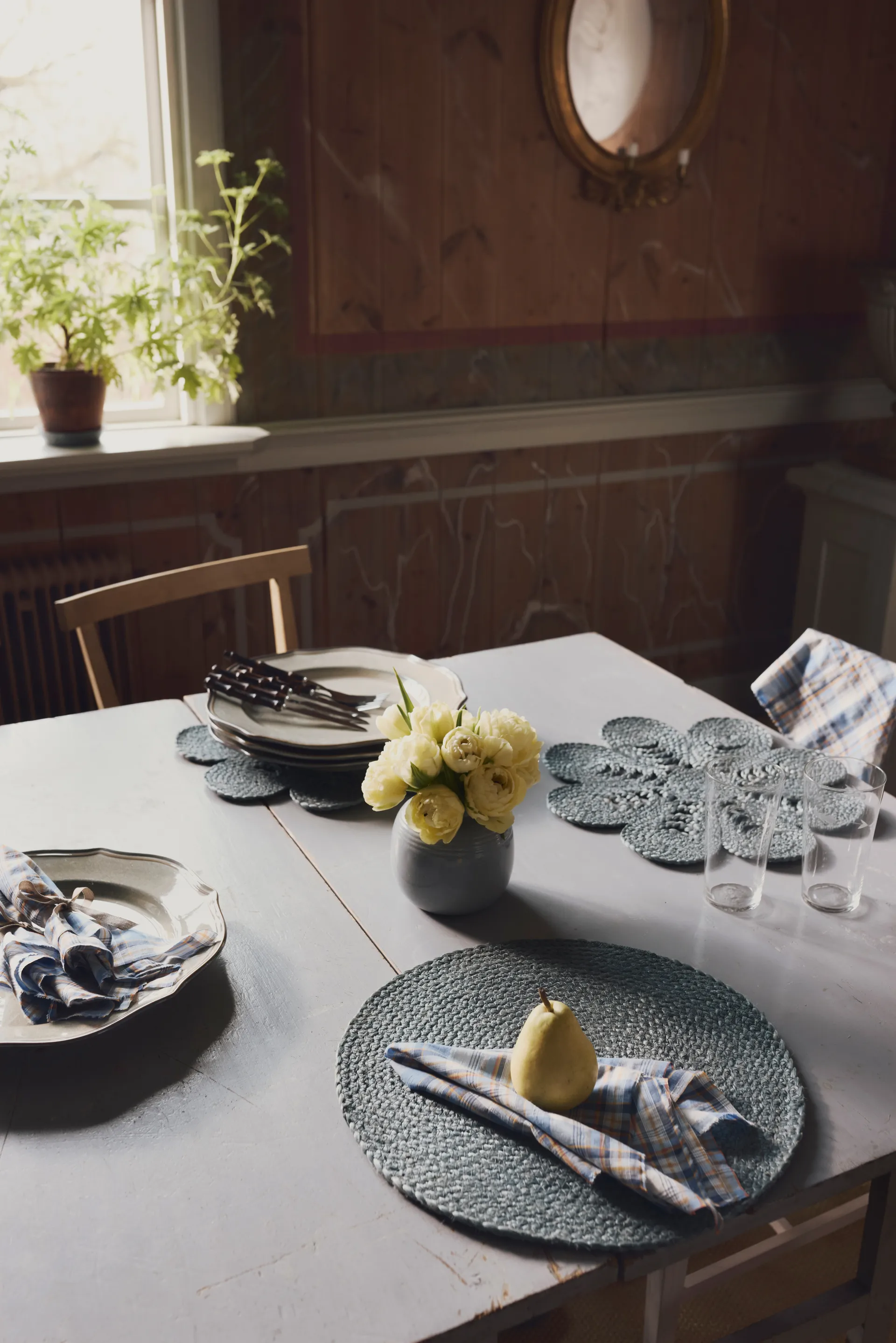 Elin bordstablett oval, Horizon blue Dixie