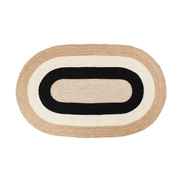 Elin striped oval jutematta 92x150 cm - Black - Dixie