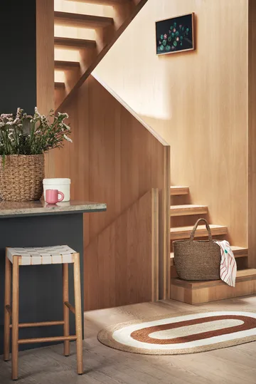 Elin striped oval jutematta 92x150 cm - Brick - Dixie