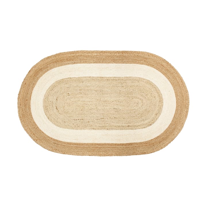 Elin striped oval jutematta 92x150 cm - Natural - Dixie