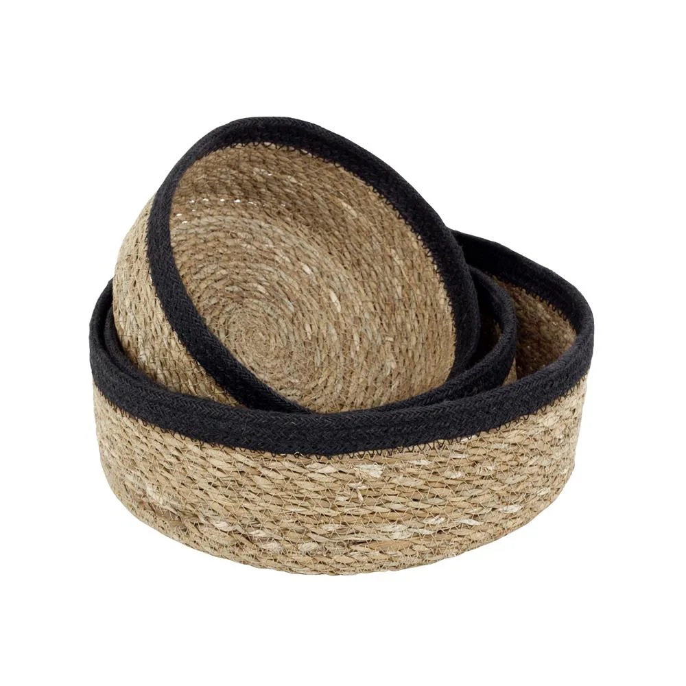 Dixie Emil brödkorg 3-pack natur-svart