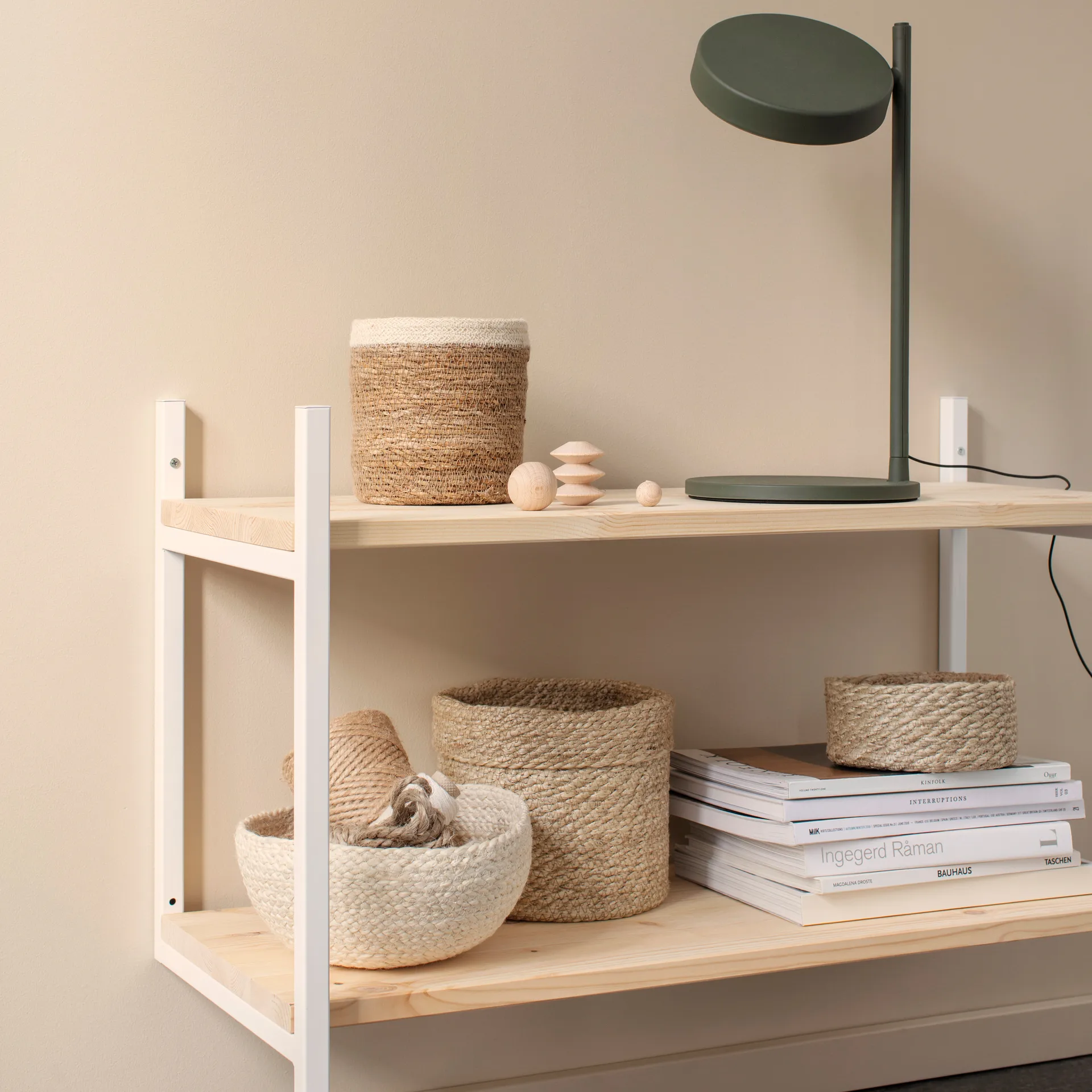 Emil förvaringskorg 3-pack small, Natur-vit Dixie