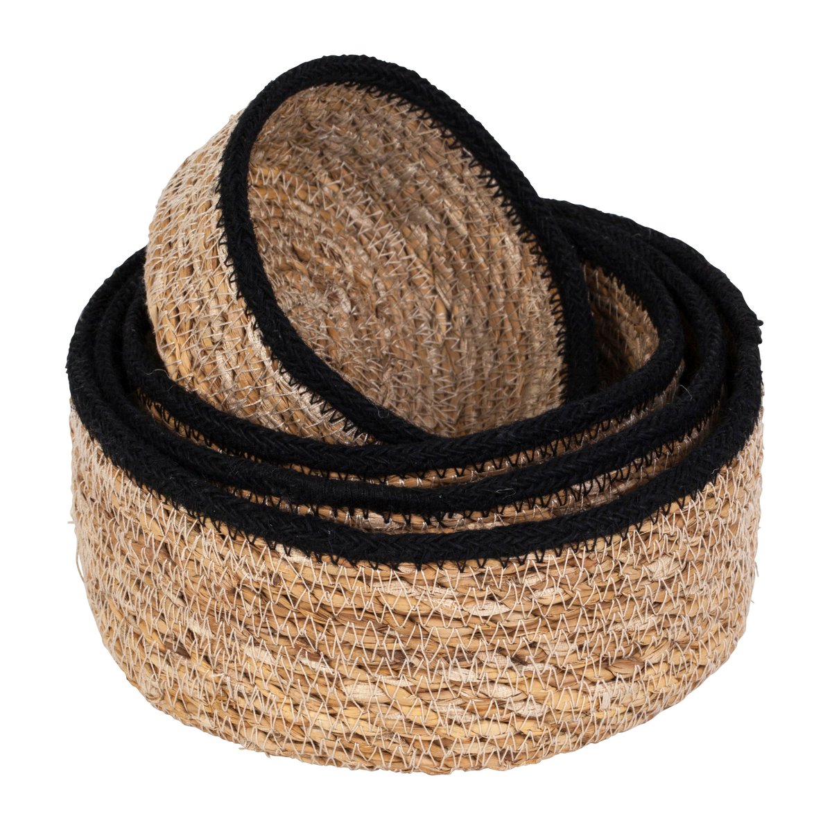 Dixie Emil seagrass korg small 4-pack Natur-svart | Skandinavisk Design | Förvaringskorgar | Beige