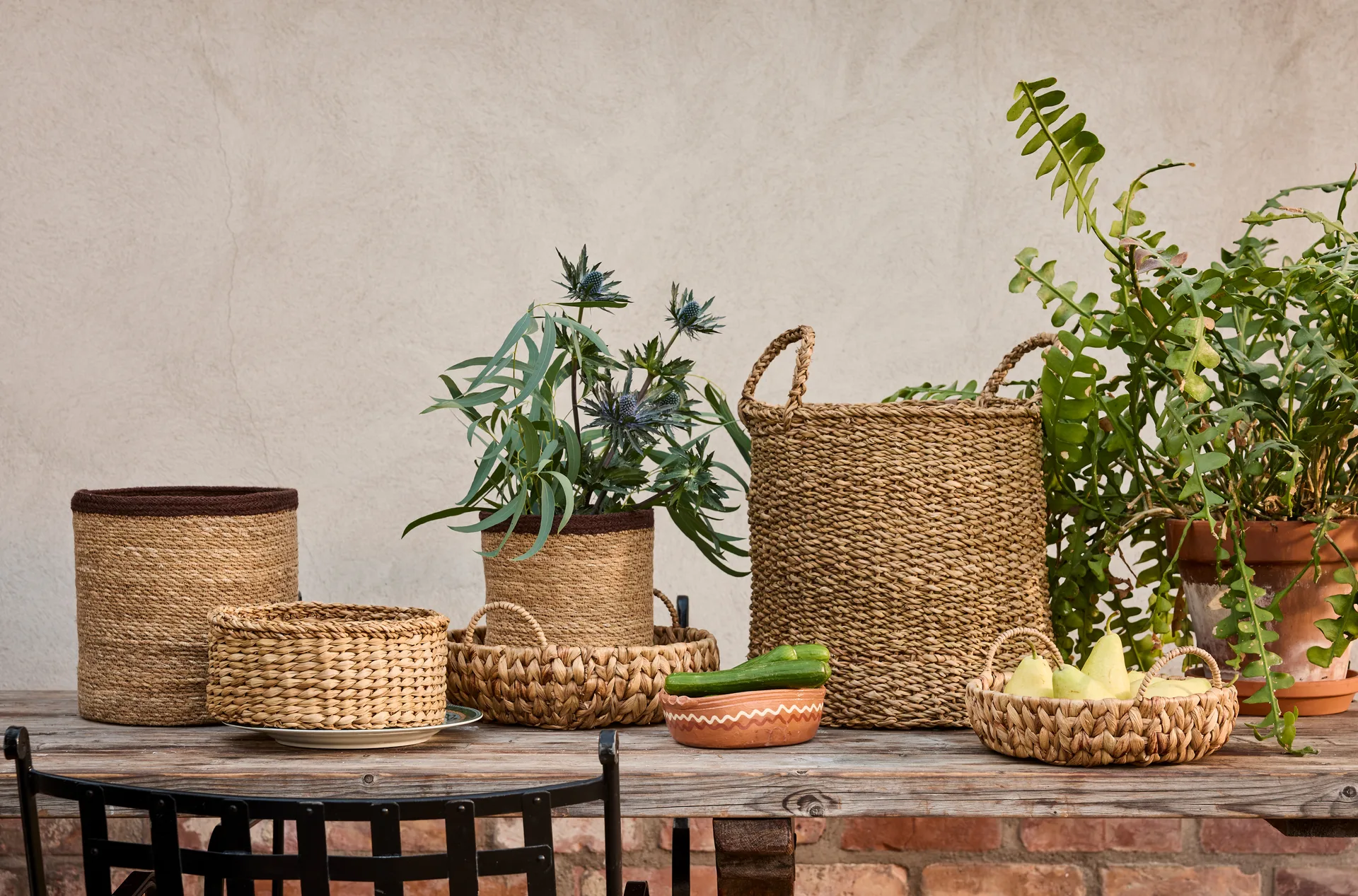 Lily korg med handtag 2 delar, Natural Dixie