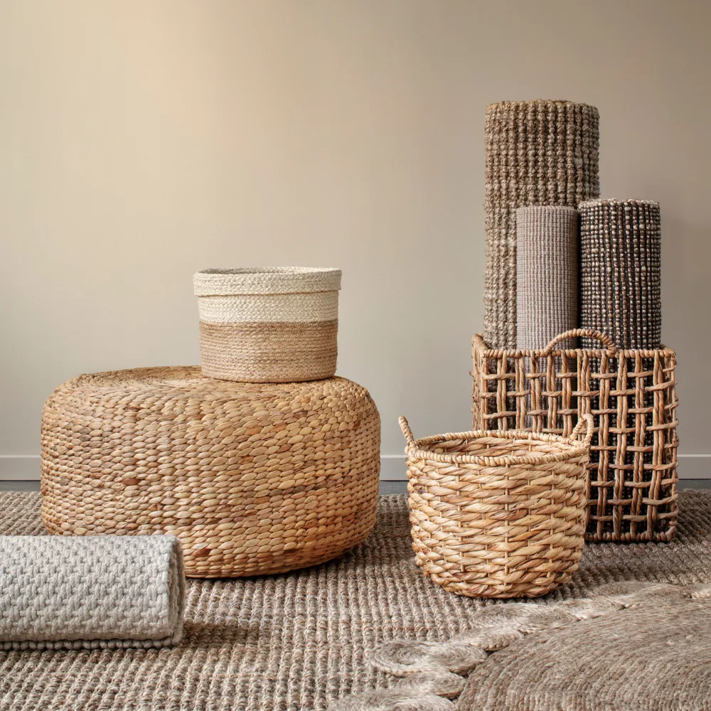 Lily sittpuff Ø59 cm, natural, vattenhyacint, rund Dixie